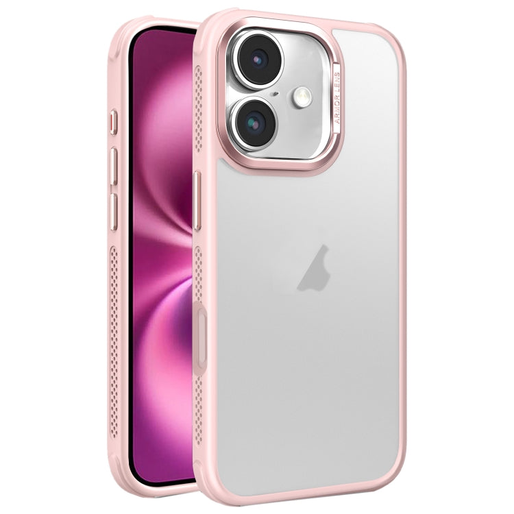 Hardware Side Cooling Skin Feel Frosted Metal Lens Frame Phone Case, For iPhone 16 Pro Max, For iPhone 16 Pro, For iPhone 16 Plus