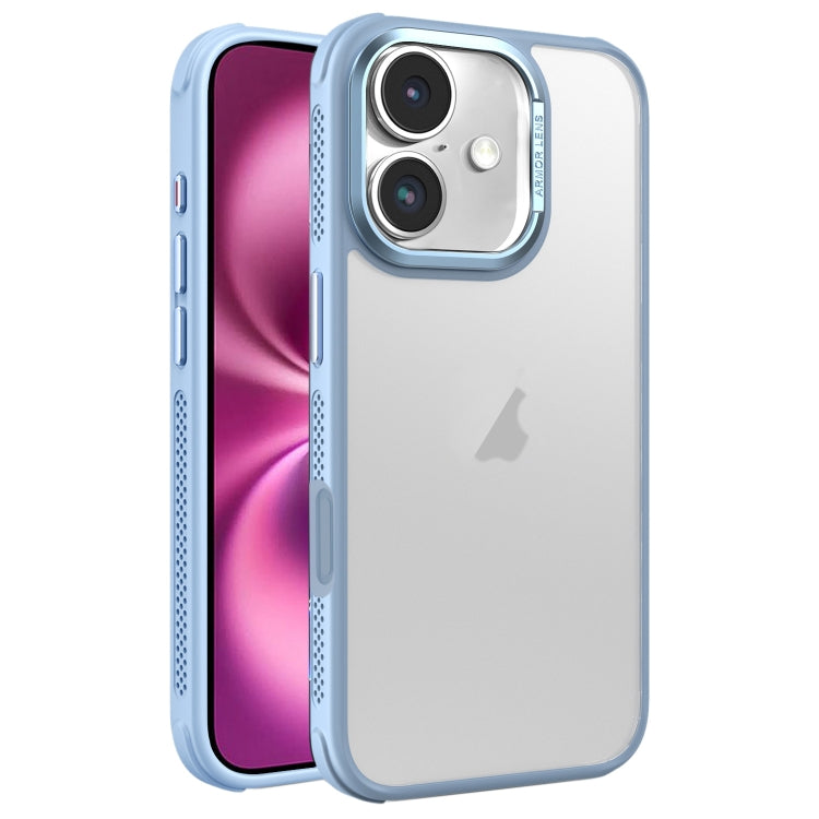 Hardware Side Cooling Skin Feel Frosted Metal Lens Frame Phone Case, For iPhone 16 Pro Max, For iPhone 16 Pro, For iPhone 16 Plus