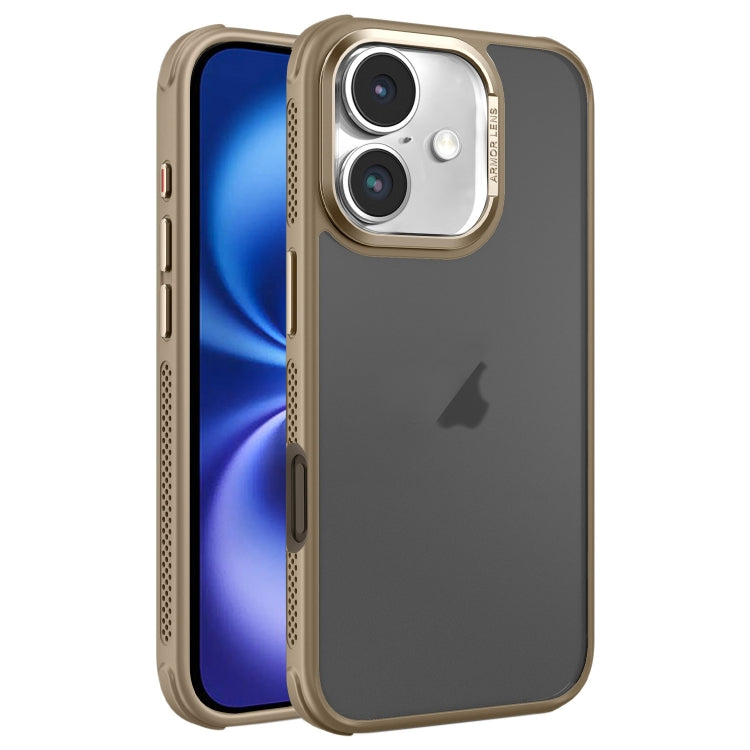 Hardware Side Cooling Skin Feel Frosted Metal Lens Frame Phone Case, For iPhone 16, For iPhone 15 Pro Max, For iPhone 15 Pro