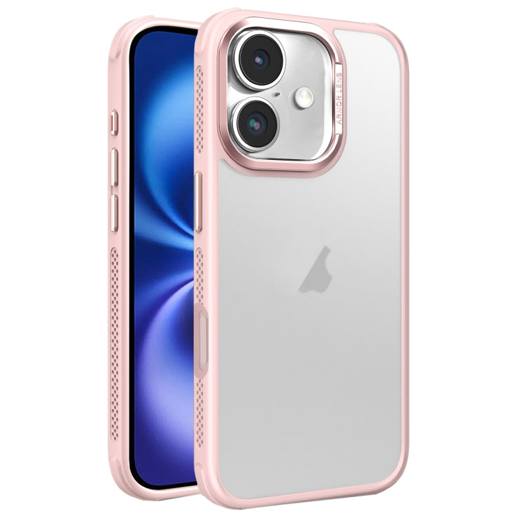 Hardware Side Cooling Skin Feel Frosted Metal Lens Frame Phone Case, For iPhone 16, For iPhone 15 Pro Max, For iPhone 15 Pro