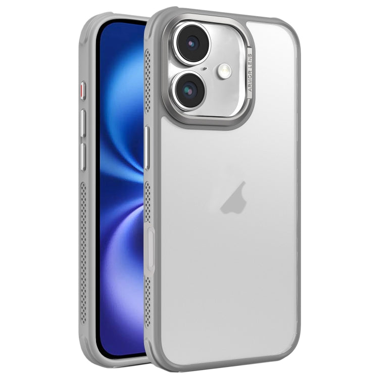 Hardware Side Cooling Skin Feel Frosted Metal Lens Frame Phone Case, For iPhone 16, For iPhone 15 Pro Max, For iPhone 15 Pro