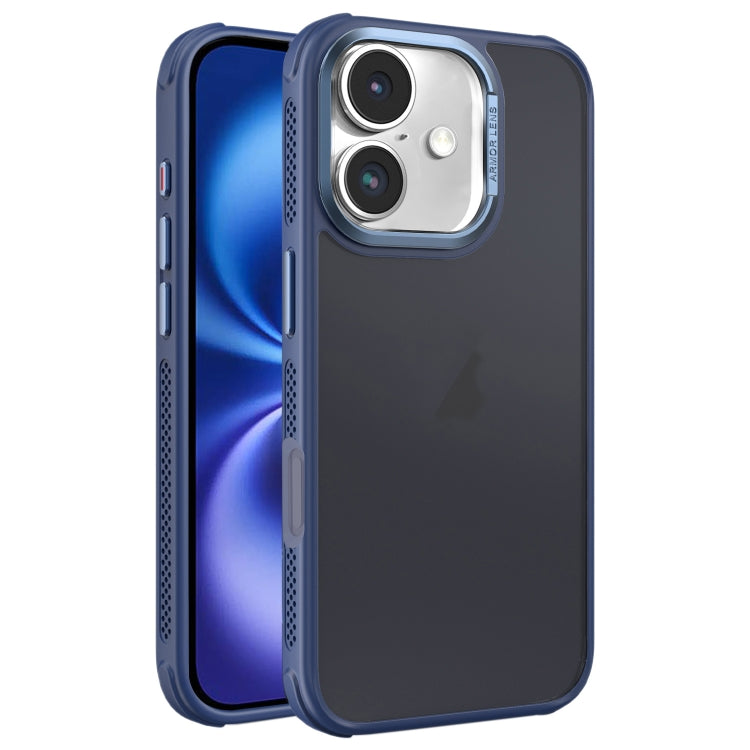 Hardware Side Cooling Skin Feel Frosted Metal Lens Frame Phone Case, For iPhone 16, For iPhone 15 Pro Max, For iPhone 15 Pro