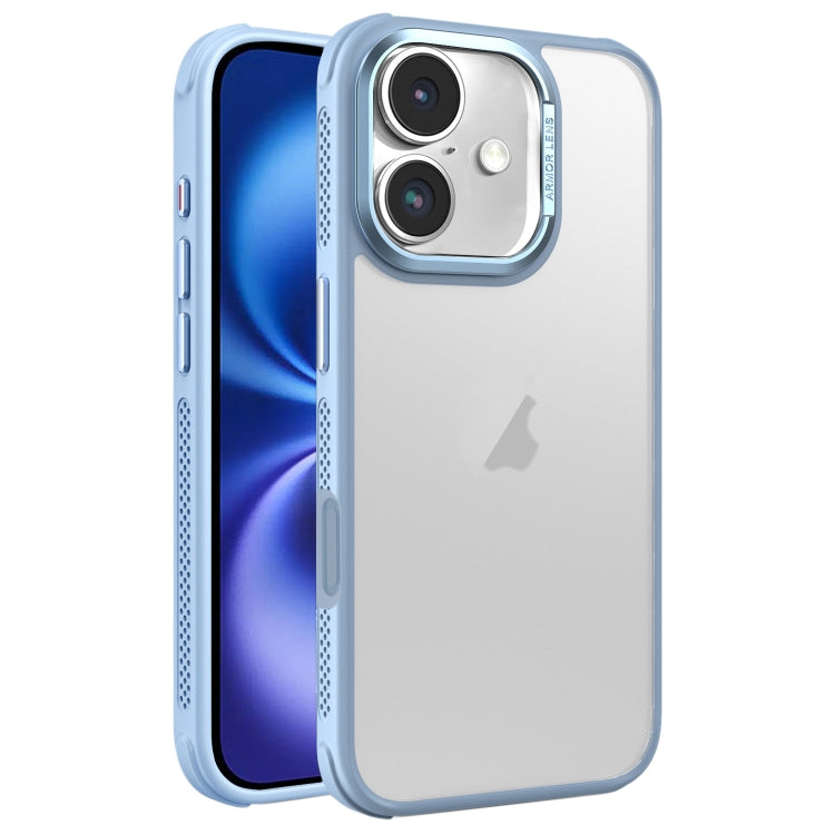 Hardware Side Cooling Skin Feel Frosted Metal Lens Frame Phone Case, For iPhone 16, For iPhone 15 Pro Max, For iPhone 15 Pro