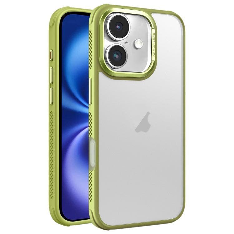 Hardware Side Cooling Skin Feel Frosted Metal Lens Frame Phone Case, For iPhone 16, For iPhone 15 Pro Max, For iPhone 15 Pro