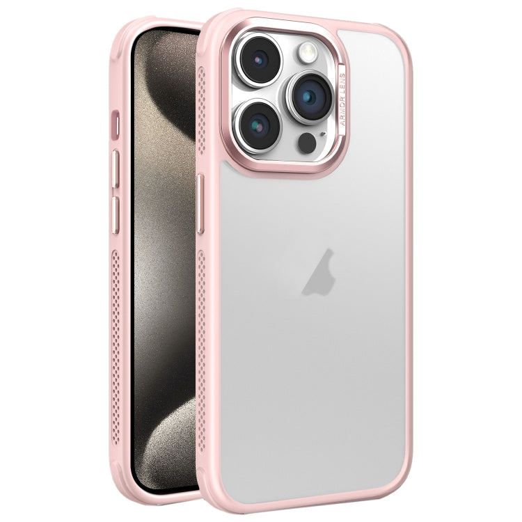 Hardware Side Cooling Skin Feel Frosted Metal Lens Frame Phone Case, For iPhone 16, For iPhone 15 Pro Max, For iPhone 15 Pro