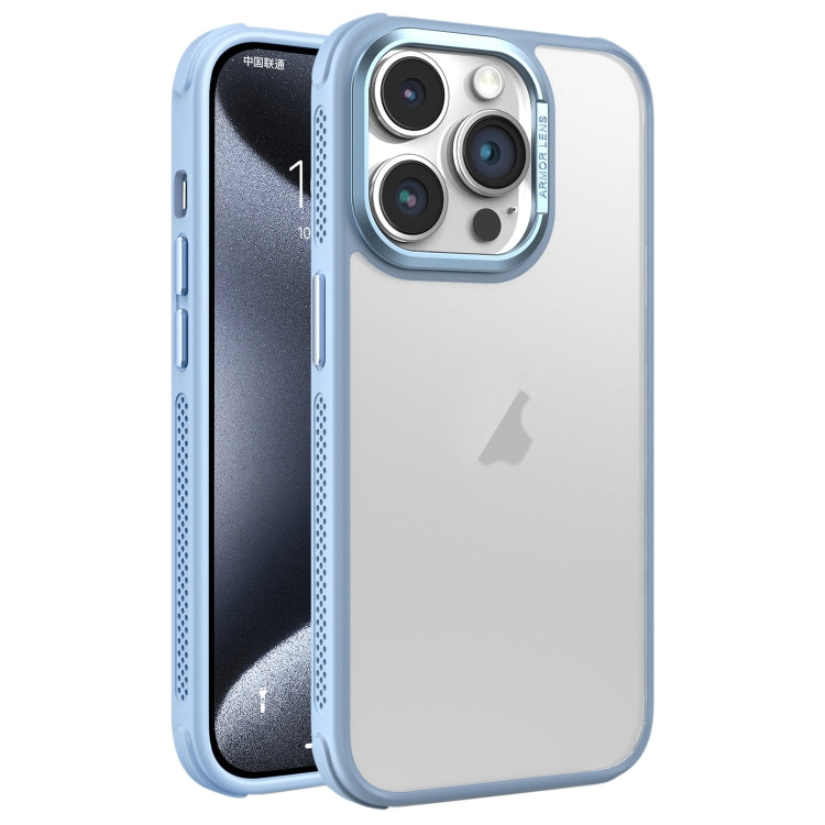 Hardware Side Cooling Skin Feel Frosted Metal Lens Frame Phone Case, For iPhone 16, For iPhone 15 Pro Max, For iPhone 15 Pro