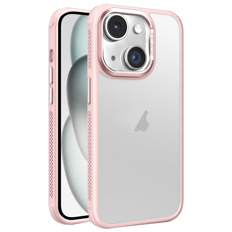 Hardware Side Cooling Skin Feel Frosted Metal Lens Frame Phone Case, For iPhone 15 Plus, For iPhone 15, For iPhone 14 Plus