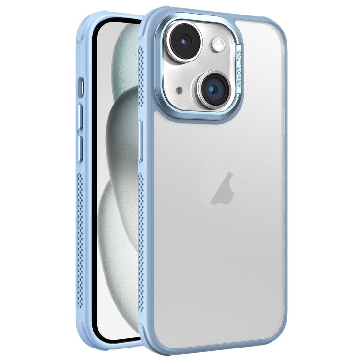 Hardware Side Cooling Skin Feel Frosted Metal Lens Frame Phone Case, For iPhone 15 Plus, For iPhone 15, For iPhone 14 Plus