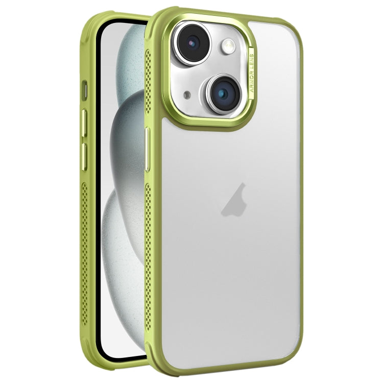 Hardware Side Cooling Skin Feel Frosted Metal Lens Frame Phone Case, For iPhone 15 Plus, For iPhone 15, For iPhone 14 Plus