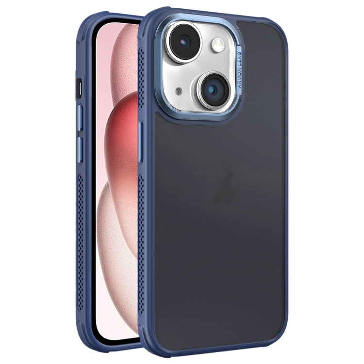 Hardware Side Cooling Skin Feel Frosted Metal Lens Frame Phone Case, For iPhone 15 Plus, For iPhone 15, For iPhone 14 Plus
