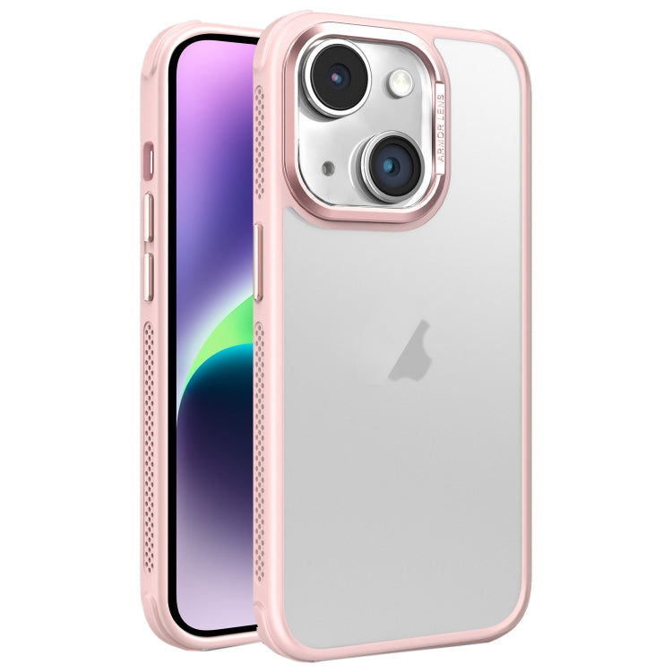 Hardware Side Cooling Skin Feel Frosted Metal Lens Frame Phone Case, For iPhone 15 Plus, For iPhone 15, For iPhone 14 Plus