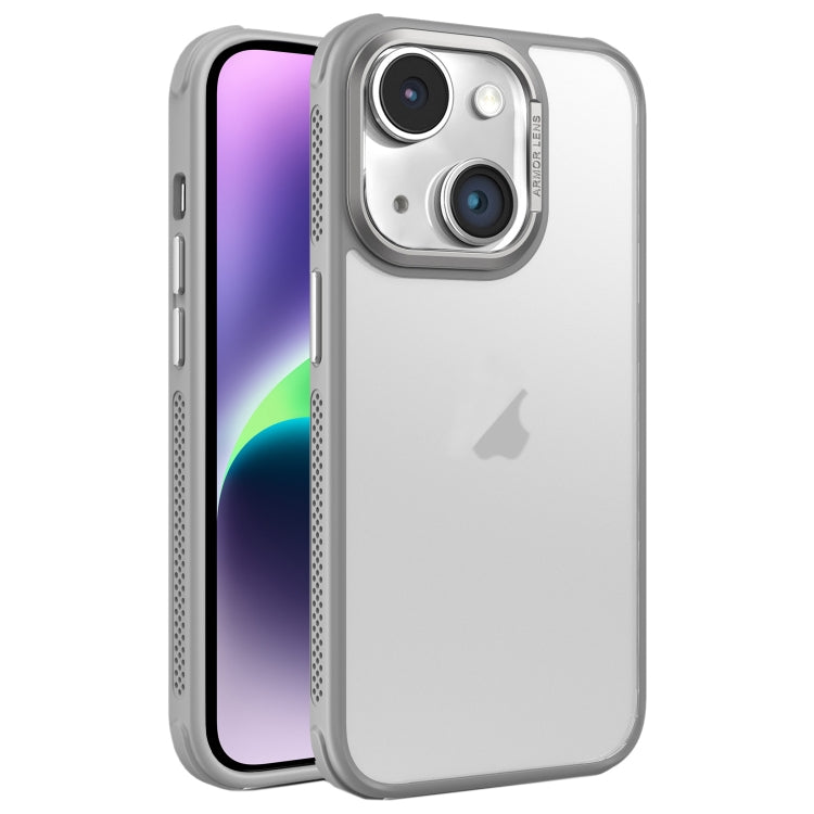 Hardware Side Cooling Skin Feel Frosted Metal Lens Frame Phone Case, For iPhone 15 Plus, For iPhone 15, For iPhone 14 Plus