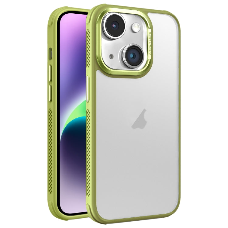Hardware Side Cooling Skin Feel Frosted Metal Lens Frame Phone Case, For iPhone 15 Plus, For iPhone 15, For iPhone 14 Plus