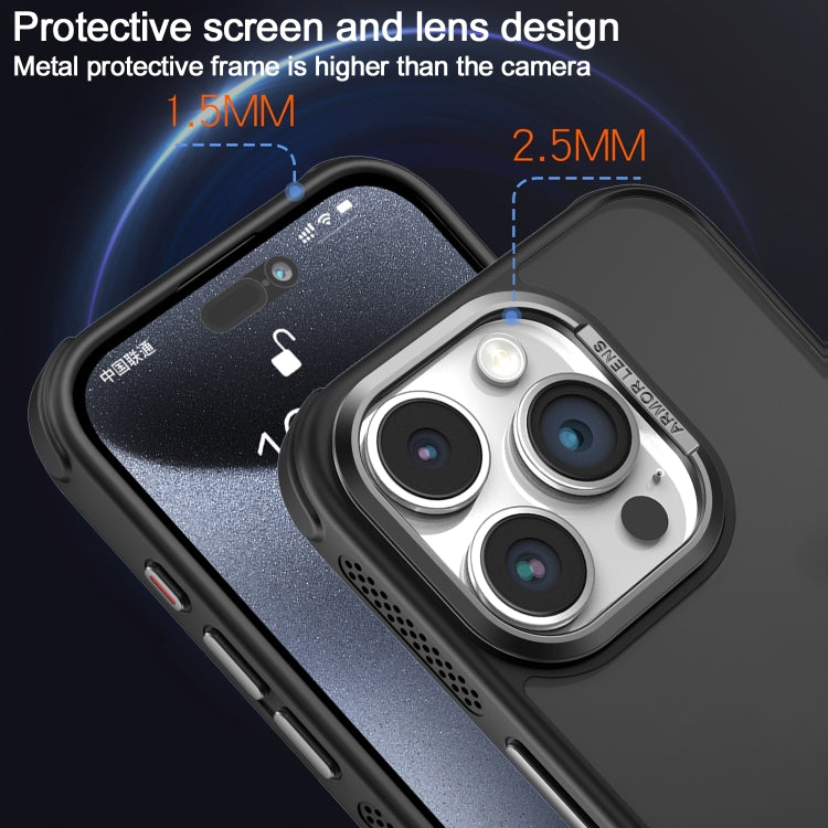 Hardware Side Cooling Skin Feel Frosted Metal Lens Frame Phone Case, For iPhone 15 Plus, For iPhone 15, For iPhone 14 Plus