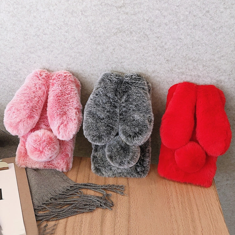 3D Cute Long-eared Rabbit Plush Full Coverage Phone Case