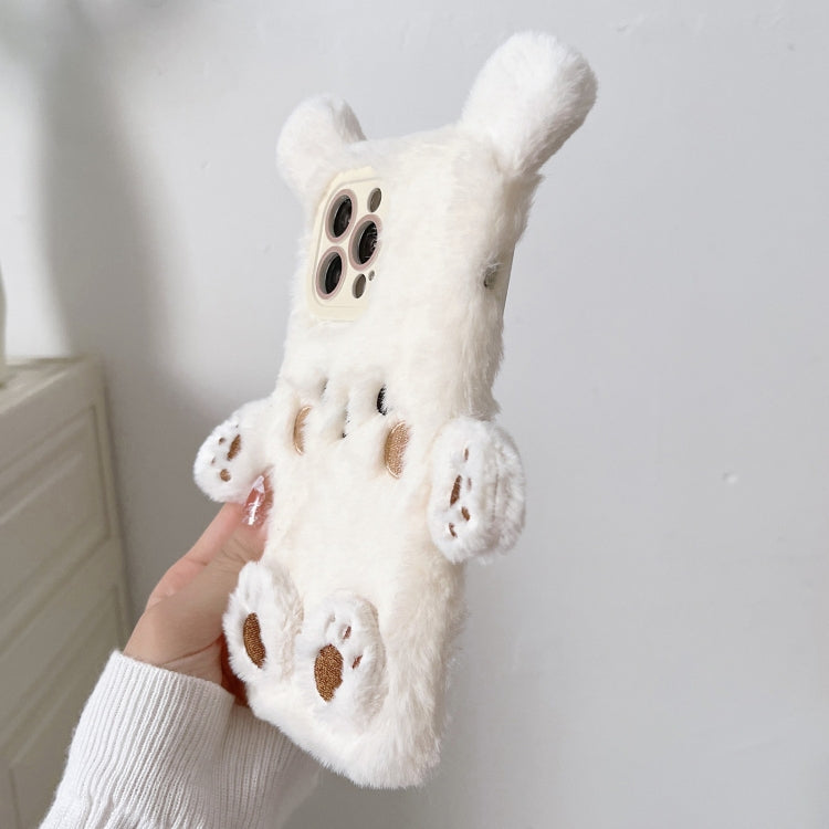 3D Smiling Little Bear Plush Phone Case, For iPhone 13 Pro Max, For iPhone 13 Pro, For iPhone 13, For iPhone 12, For iPhone 12 Pro Max, For iPhone 12 Pro