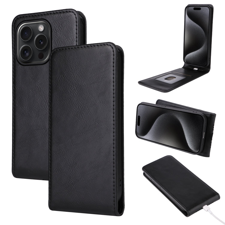 Magnetic Vertical Flip Leather Phone Case, For iPhone 16e, For iPhone 16 Pro Max, For iPhone 16 Pro, For iPhone 16 Plus, For iPhone 16, For iPhone 15 Pro