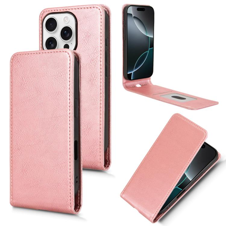 Magnetic Vertical Flip Leather Phone Case, For iPhone 16e, For iPhone 16 Pro Max, For iPhone 16 Pro, For iPhone 16 Plus, For iPhone 16, For iPhone 15 Pro