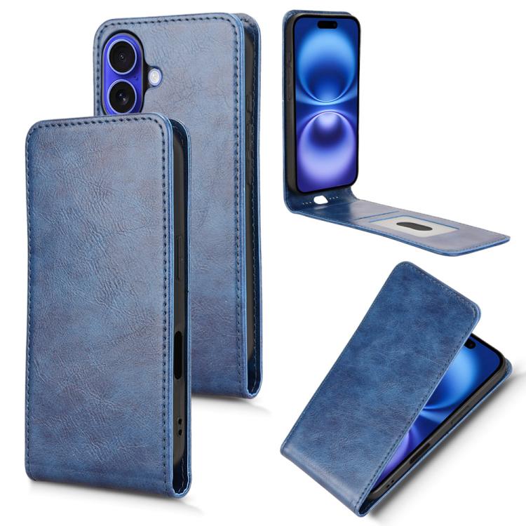 Magnetic Vertical Flip Leather Phone Case, For iPhone 16e, For iPhone 16 Pro Max, For iPhone 16 Pro, For iPhone 16 Plus, For iPhone 16, For iPhone 15 Pro