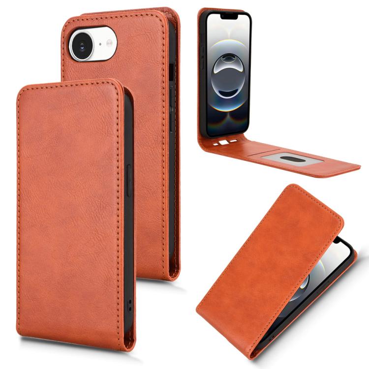 Magnetic Vertical Flip Leather Phone Case, For iPhone 16e, For iPhone 16 Pro Max, For iPhone 16 Pro, For iPhone 16 Plus, For iPhone 16, For iPhone 15 Pro