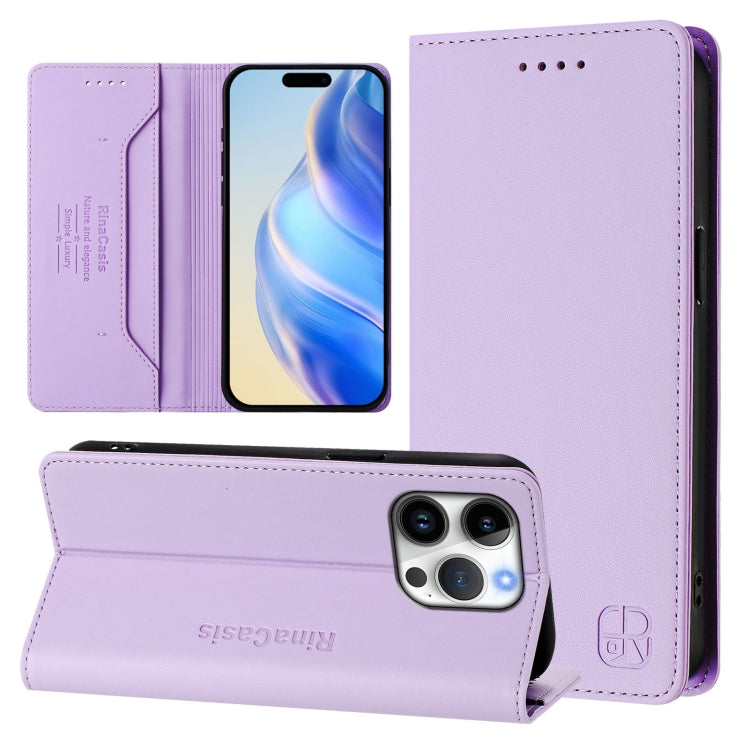 RC01 Dual-Folded Magnetic Suction RFID Leather Phone Case