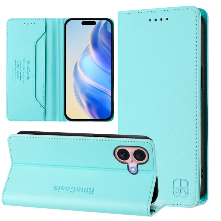 RC01 Dual-Folded Magnetic Suction RFID Leather Phone Case