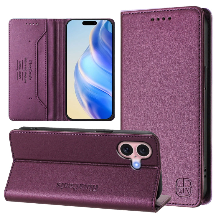 RC01 Dual-Folded Magnetic Suction RFID Leather Phone Case