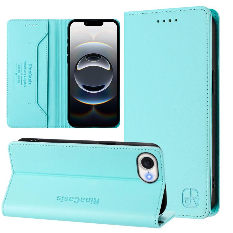 RC01 Dual-Folded Magnetic Suction RFID Leather Phone Case