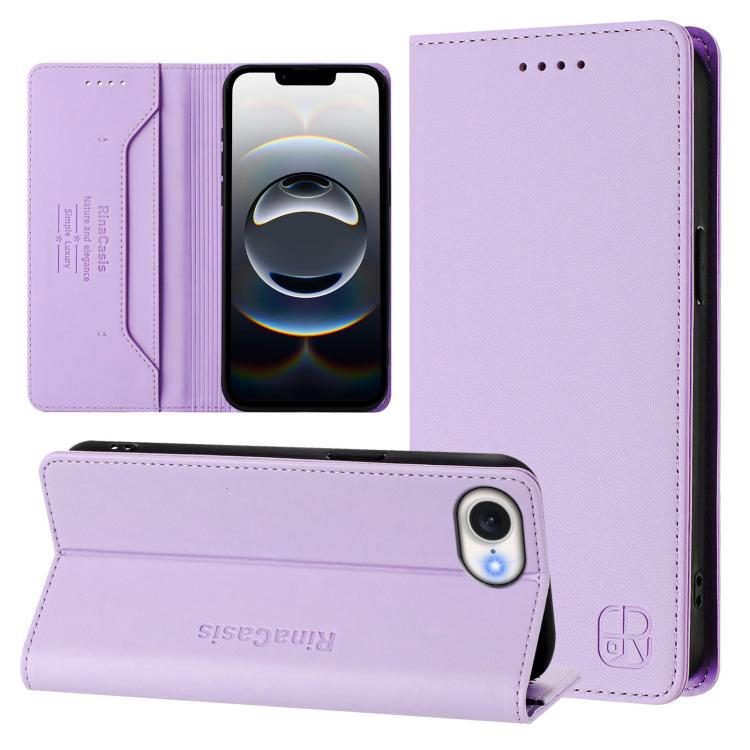 RC01 Dual-Folded Magnetic Suction RFID Leather Phone Case
