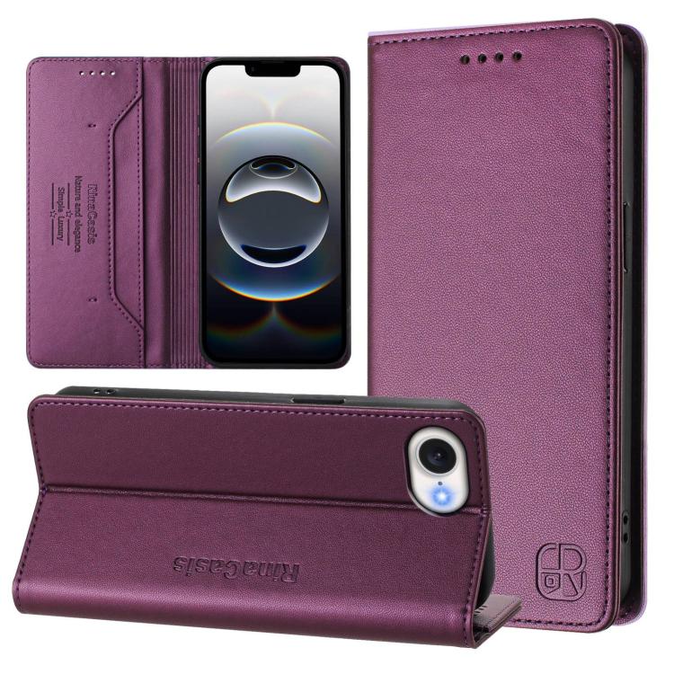 RC01 Dual-Folded Magnetic Suction RFID Leather Phone Case
