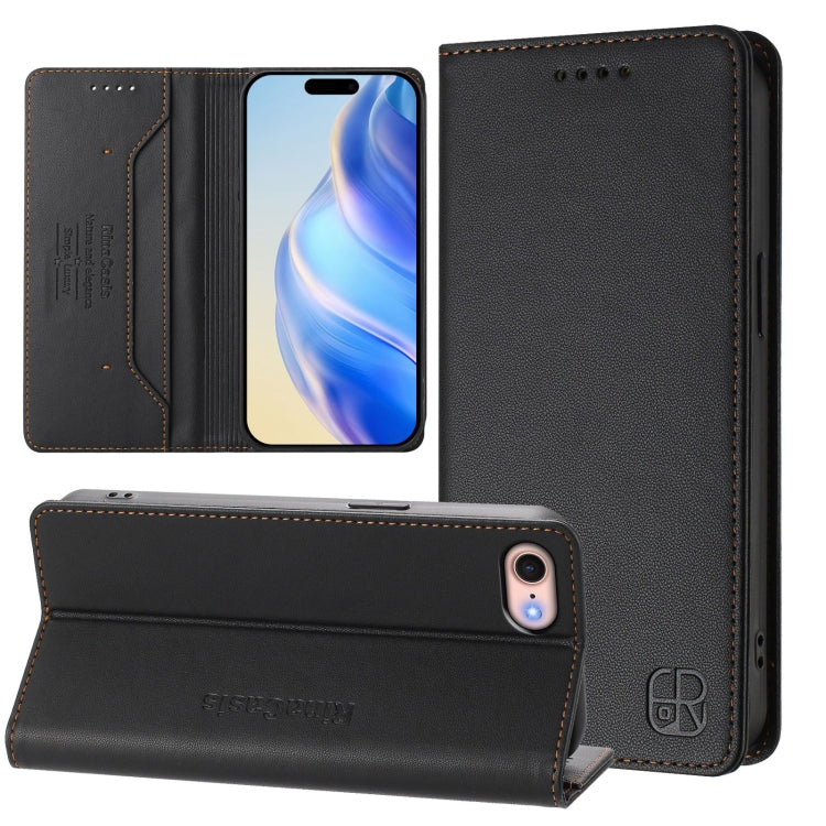 RC01 Dual-Folded Magnetic Suction RFID Leather Phone Case