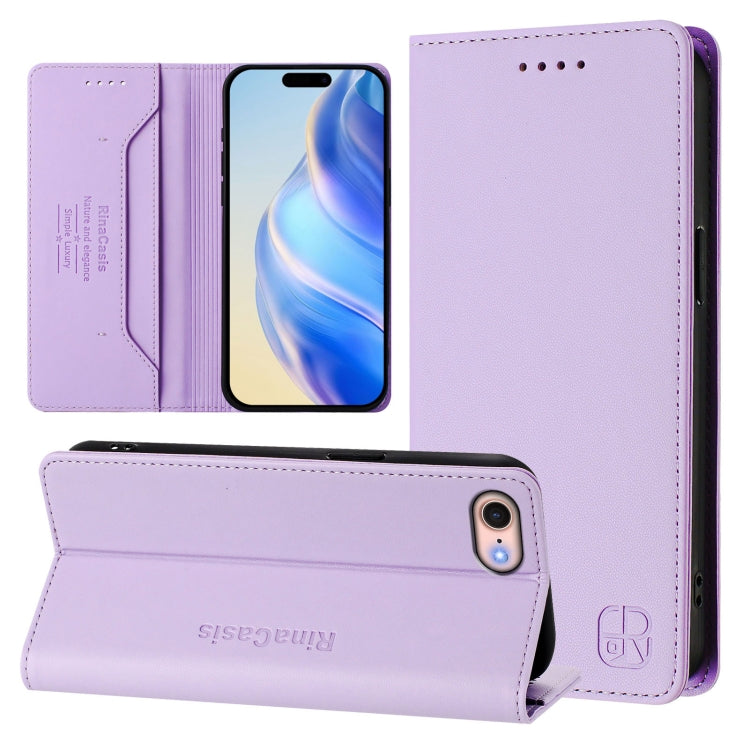 RC01 Dual-Folded Magnetic Suction RFID Leather Phone Case