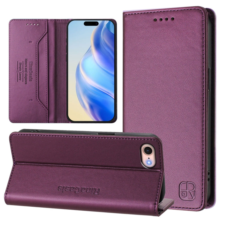 RC01 Dual-Folded Magnetic Suction RFID Leather Phone Case