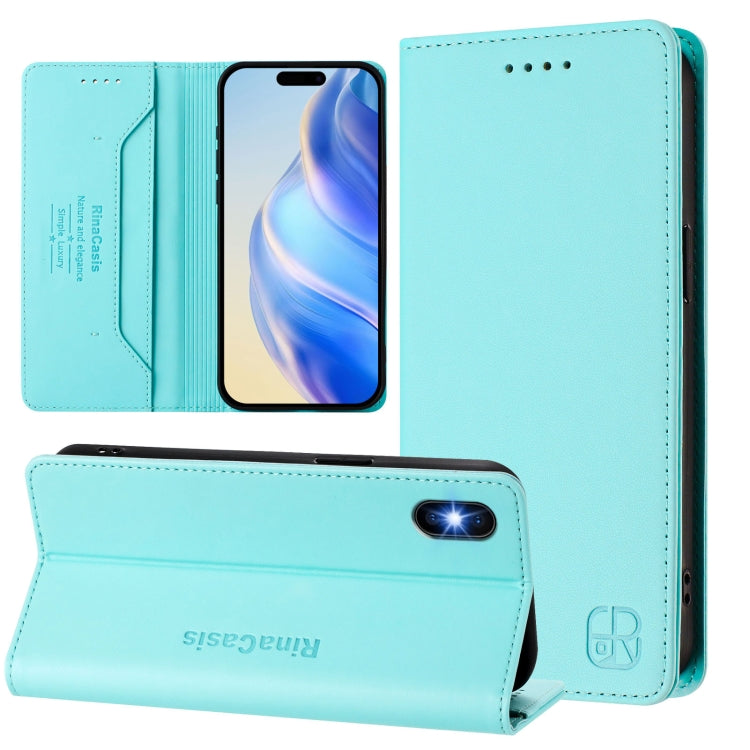 RC01 Dual-Folded Magnetic Suction RFID Leather Phone Case