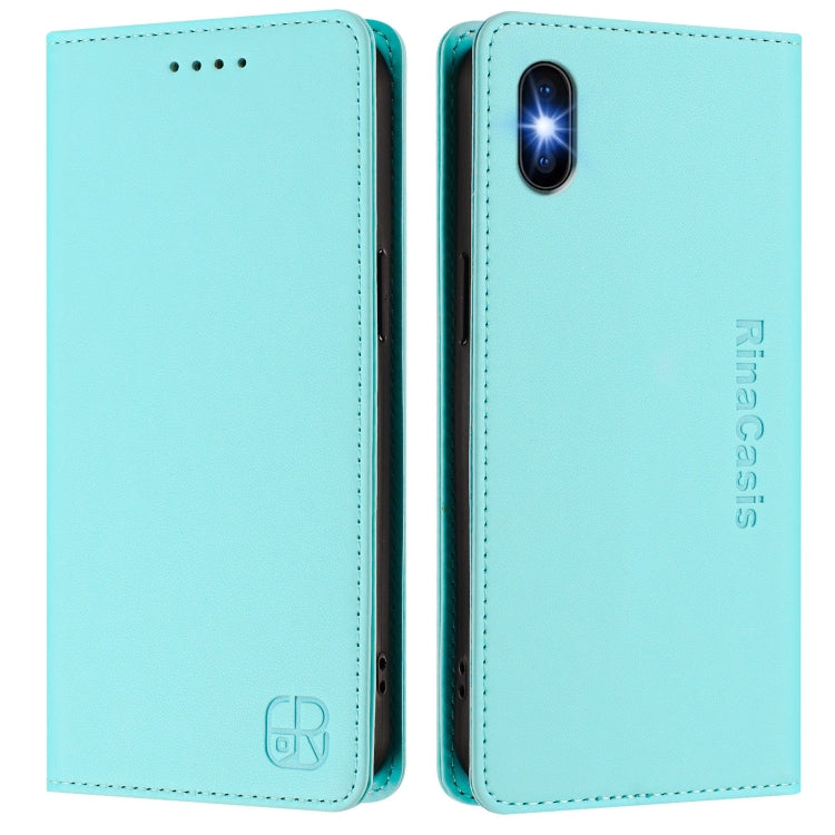 RC01 Dual-Folded Magnetic Suction RFID Leather Phone Case