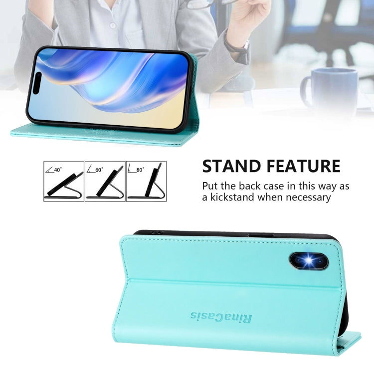 RC01 Dual-Folded Magnetic Suction RFID Leather Phone Case