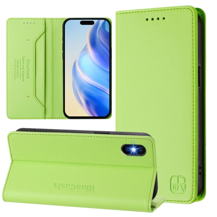 RC01 Dual-Folded Magnetic Suction RFID Leather Phone Case