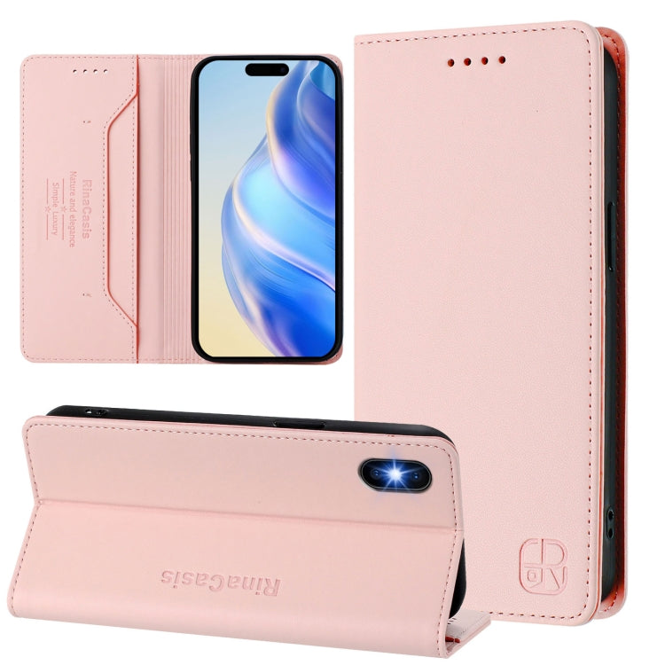 RC01 Dual-Folded Magnetic Suction RFID Leather Phone Case