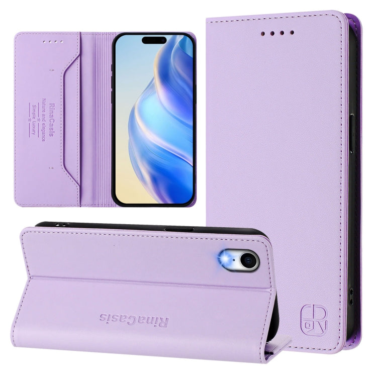 RC01 Dual-Folded Magnetic Suction RFID Leather Phone Case