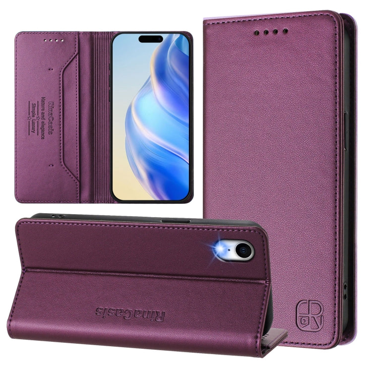 RC01 Dual-Folded Magnetic Suction RFID Leather Phone Case