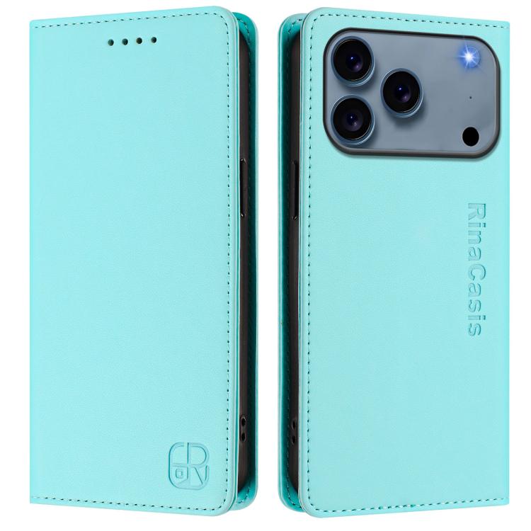 RC01 Dual-Folded Magnetic Suction RFID Leather Phone Case