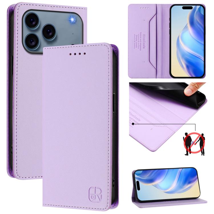 RC01 Dual-Folded Magnetic Suction RFID Leather Phone Case