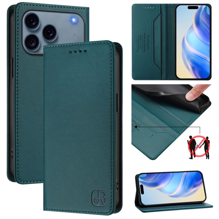 RC01 Dual-Folded Magnetic Suction RFID Leather Phone Case