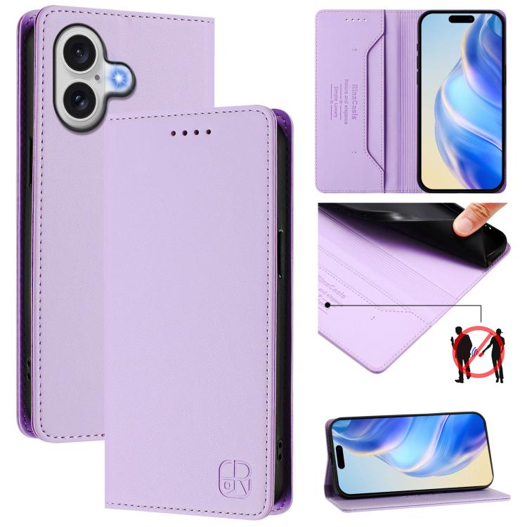RC01 Dual-Folded Magnetic Suction RFID Leather Phone Case