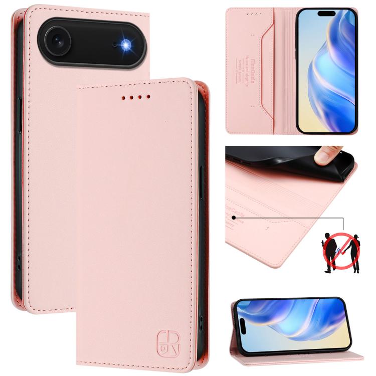 RC01 Dual-Folded Magnetic Suction RFID Leather Phone Case