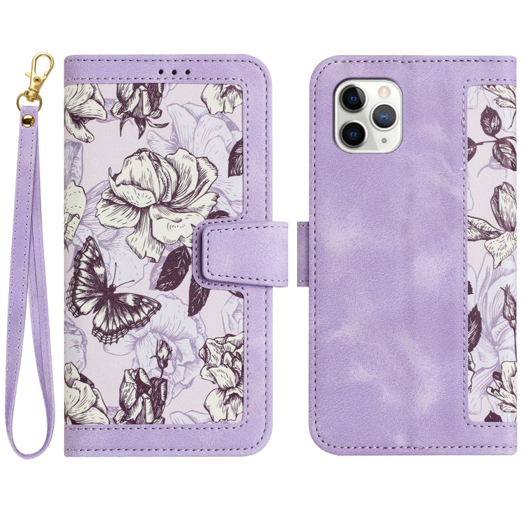 Floral Pattern Leather Phone Case with Lanyard, For iPhone 13 Pro, For iPhone 13, For iPhone 13 mini, For iPhone 12 / 12 Pro, For iPhone 12 Pro Max