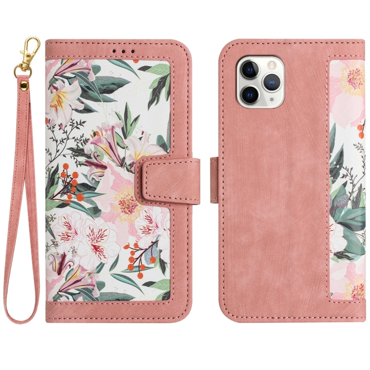 Floral Pattern Leather Phone Case with Lanyard, For iPhone 13 Pro, For iPhone 13, For iPhone 13 mini, For iPhone 12 / 12 Pro, For iPhone 12 Pro Max
