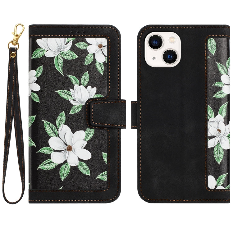 Floral Pattern Leather Phone Case with Lanyard, For iPhone 13 Pro, For iPhone 13, For iPhone 13 mini, For iPhone 12 / 12 Pro, For iPhone 12 Pro Max