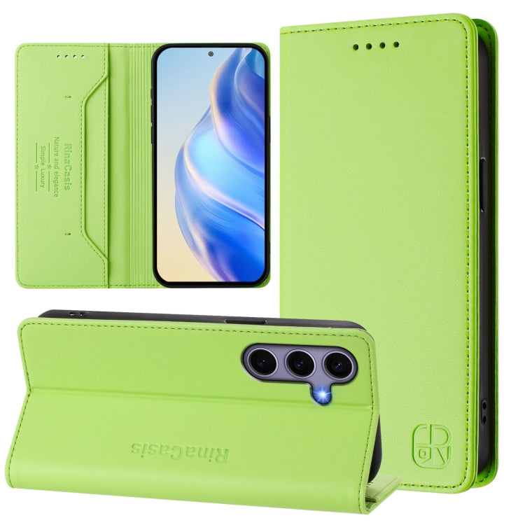 RC01 Dual-Folded Magnetic Suction RFID Leather Phone Case