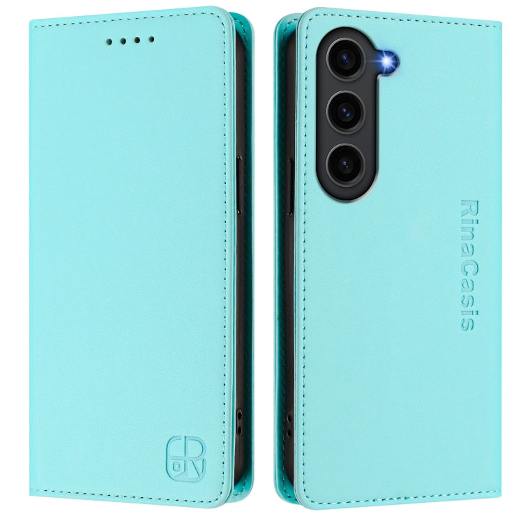 RC01 Dual-Folded Magnetic Suction RFID Leather Phone Case